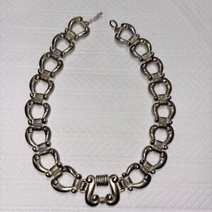 Vintage GIVENCHY Paris NY Silver Tone Statement Link Necklace Signed Designer